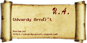 Udvardy Arnót névjegykártya